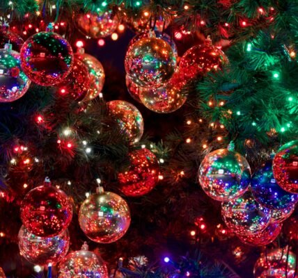 Christmas ornaments and lights